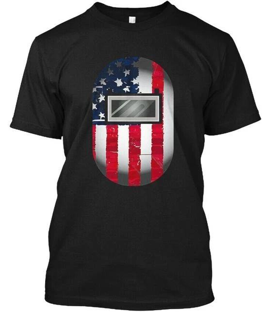 American Welder Us Flag Welding Hood TTshirt Made in the USA Size S to 5XL M