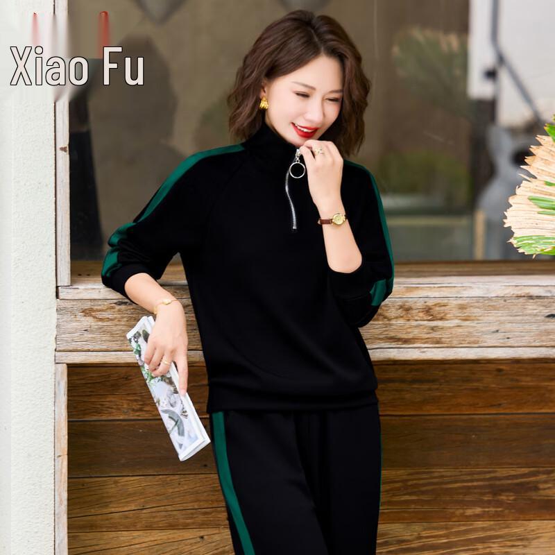 Xiaofu Middle-Aged Women s Casual Sweatshirt Set 5XL