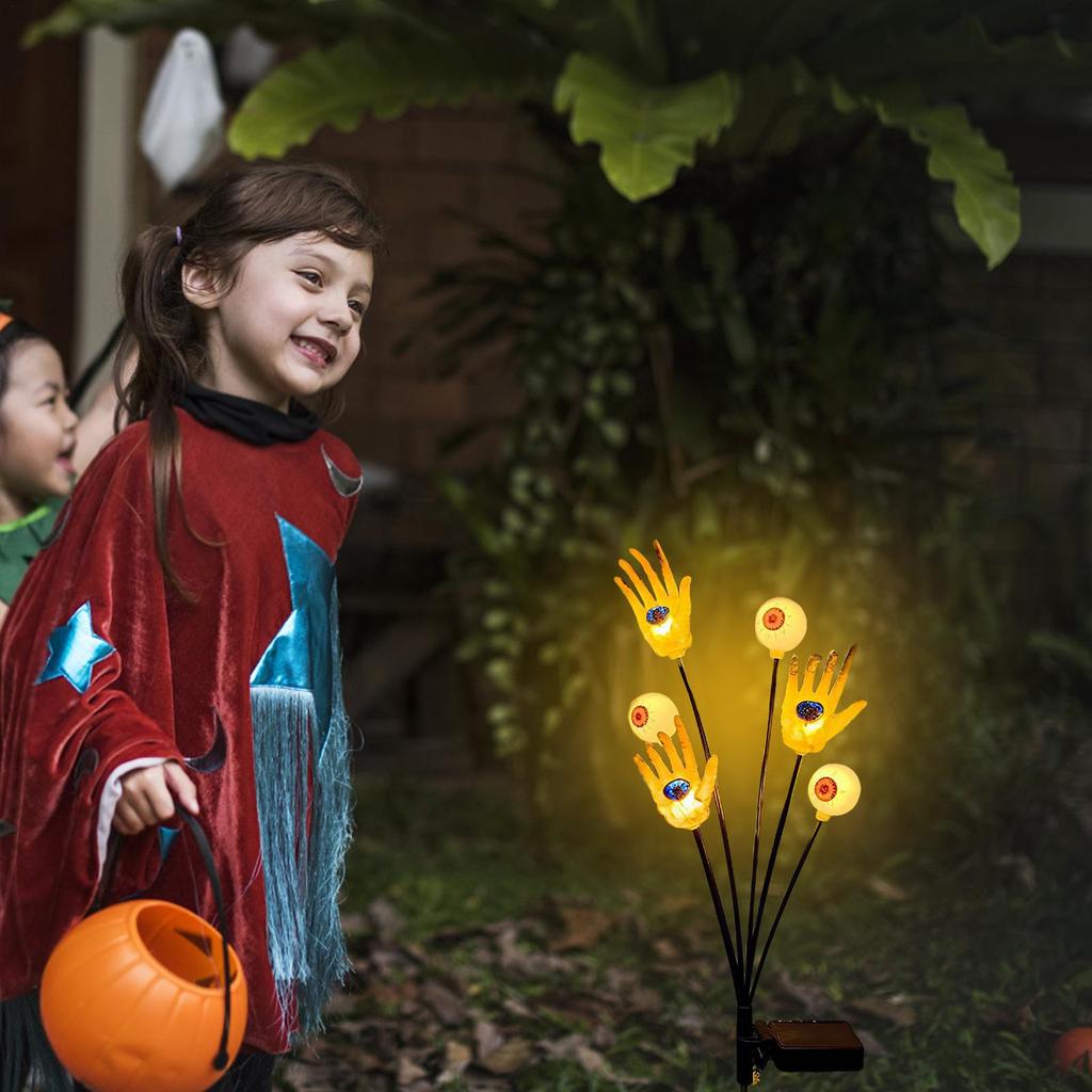Eyeball Stake Lights Skeleton Hands Eyeball Stake Lights Solar Waterproof Spooky Decor For Halloween Garden Graveyard Pathway