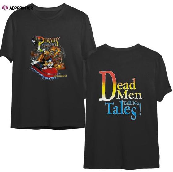 Disneyland Pirates of the Caribbean Vintage T-Shirt Double Sided