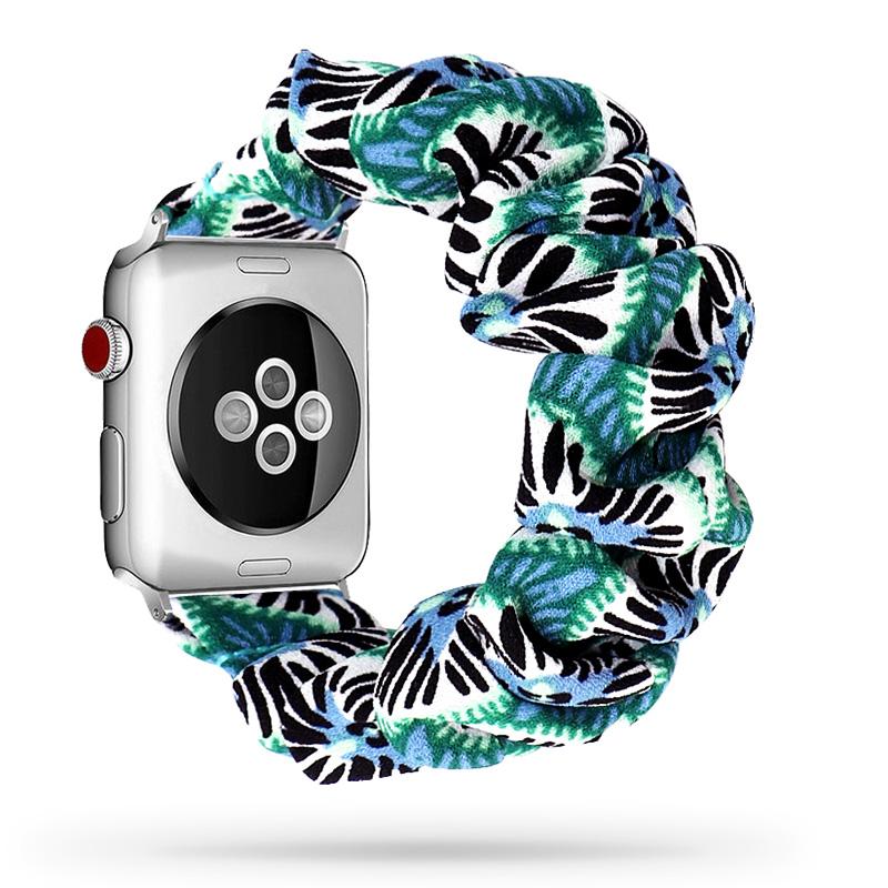 Scrunchie Strap for Apple Watch Band 44mm 40mm Correa iWatch 38mm 42mm Belt Solo Loop Watchbands for Series 7 6 SE 5 4 3