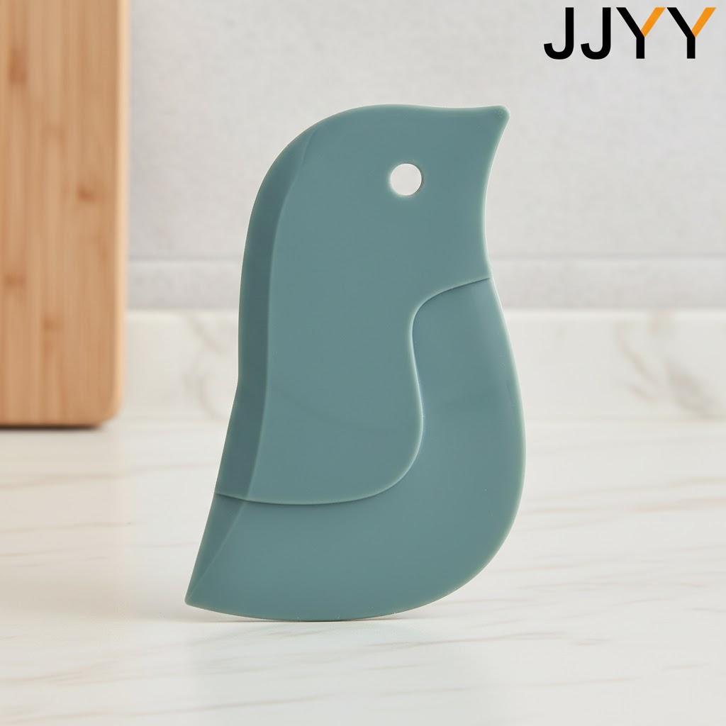 

Cute Cartoon Penguin Shaped Soft Scraper Kitchen Cleaning Tool Fun Sponge Efficient Cleaner зелёный