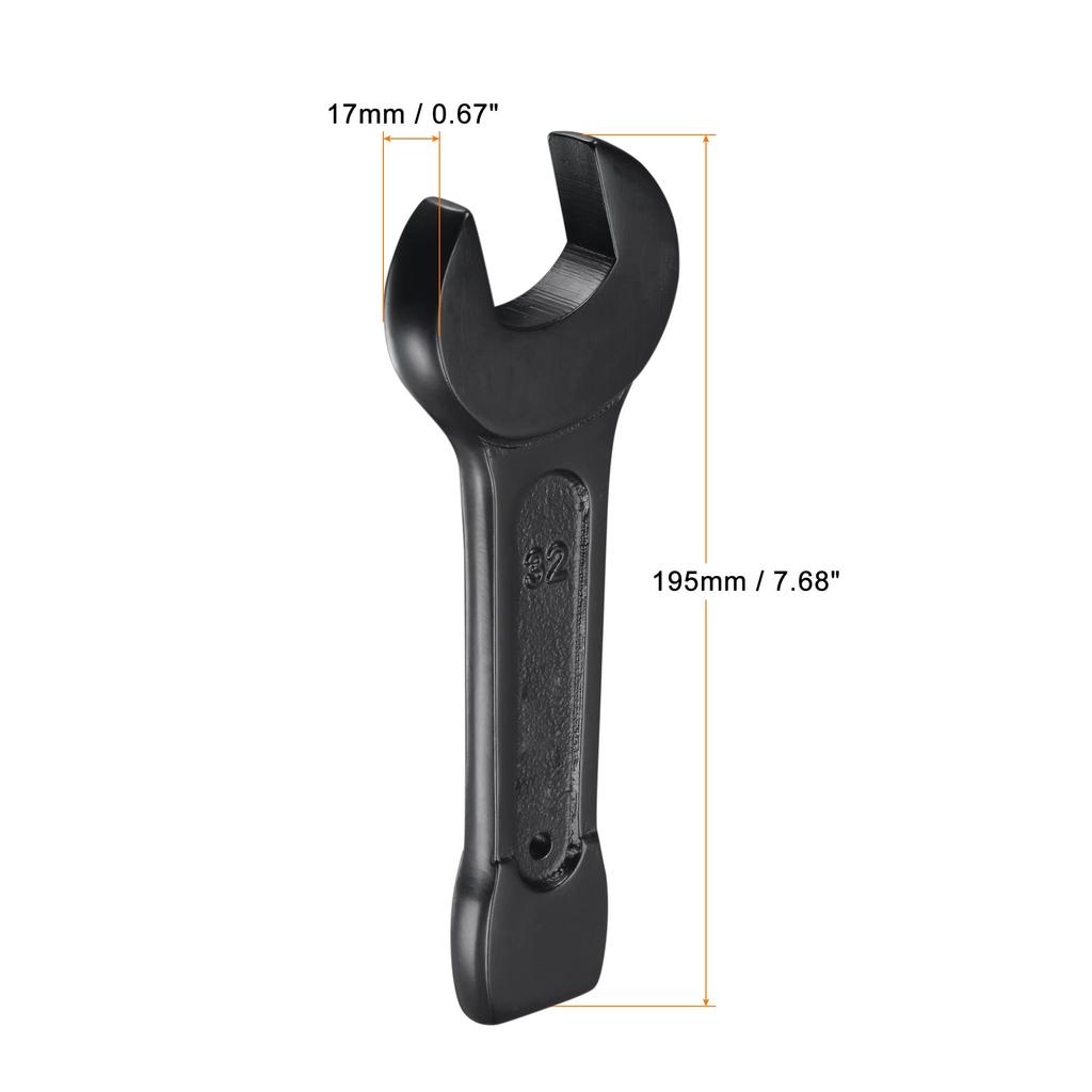 Uxcell 32mm Striking Steel Single Head Hand Tool Open-End Wrench, High-Tensile Spanner,