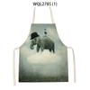 1pcs Nature Ocean Scenery Animal Print Apron Men and Women Kitchen Baking Baking Accessories Bib Antifouling Apron