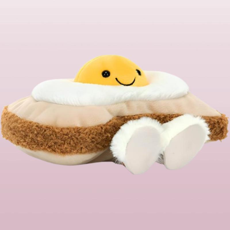 JELLYCAT Easter series fun omelette toast cute doll plush doll sitting height 9cm high