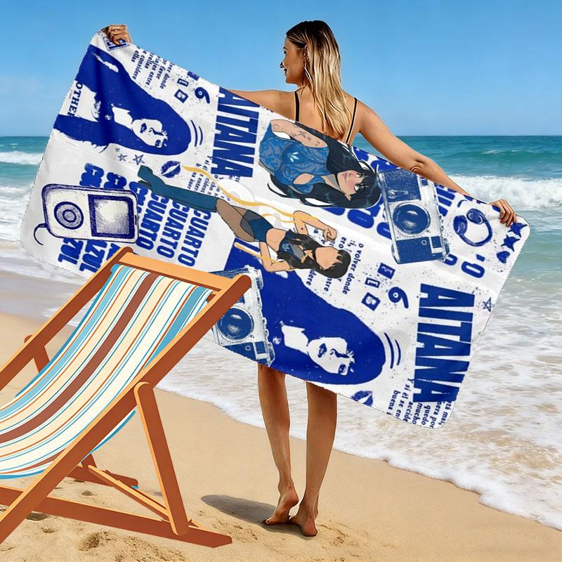 Aitana Print Beach Towel, Large Soft Quick Dry Towel for Beach Camping Swimming