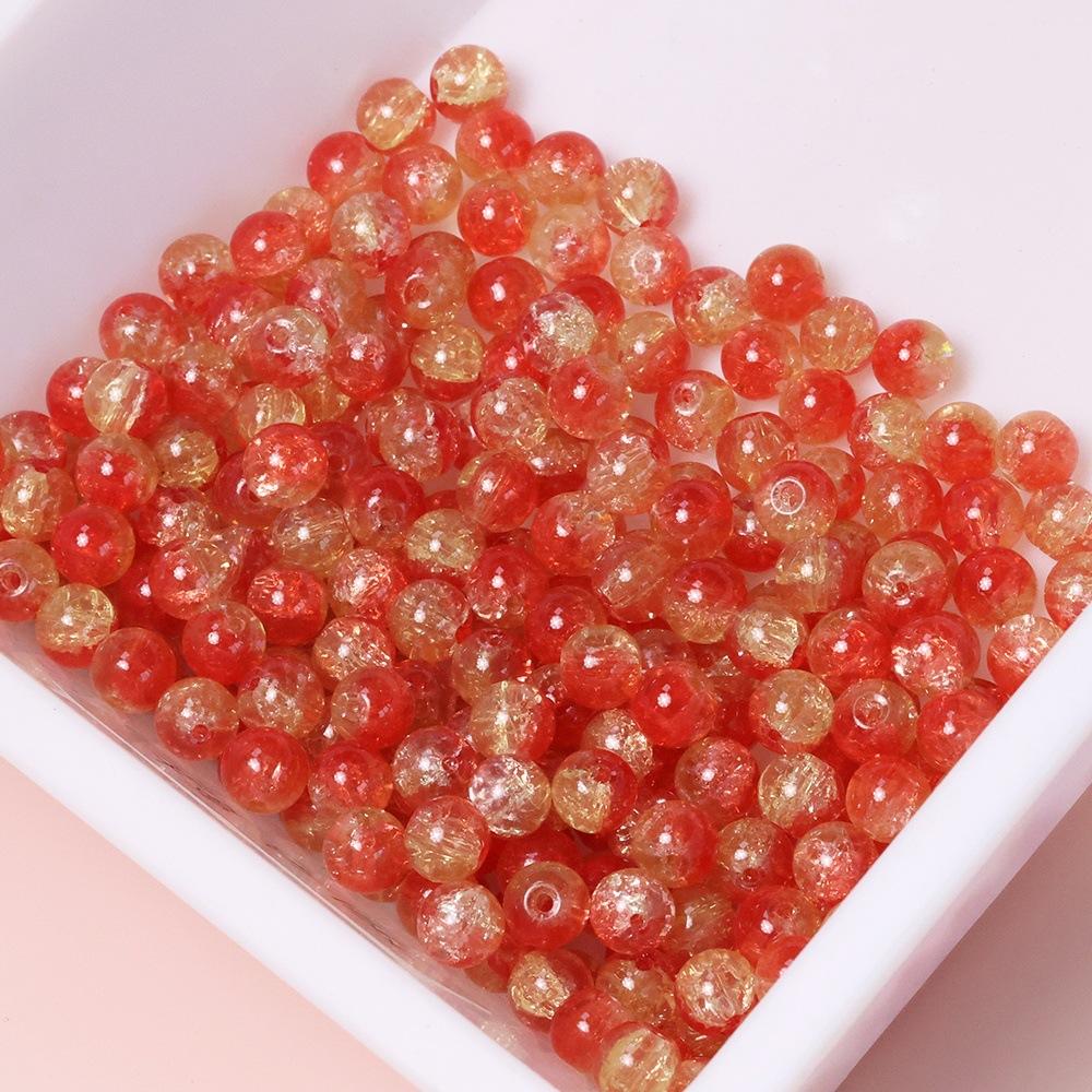 Yori 60 Piecess 10mm Dual Color Glass Loose Beads for Handmade DIY Bracelet Necklace Jewelry Making Supplies Decorative Beads