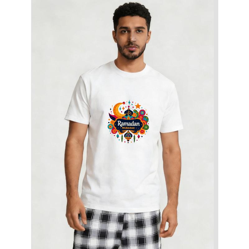 Apparel Minimalist Fashion Digital Printed Short Sleeves Lightweight XXL белый