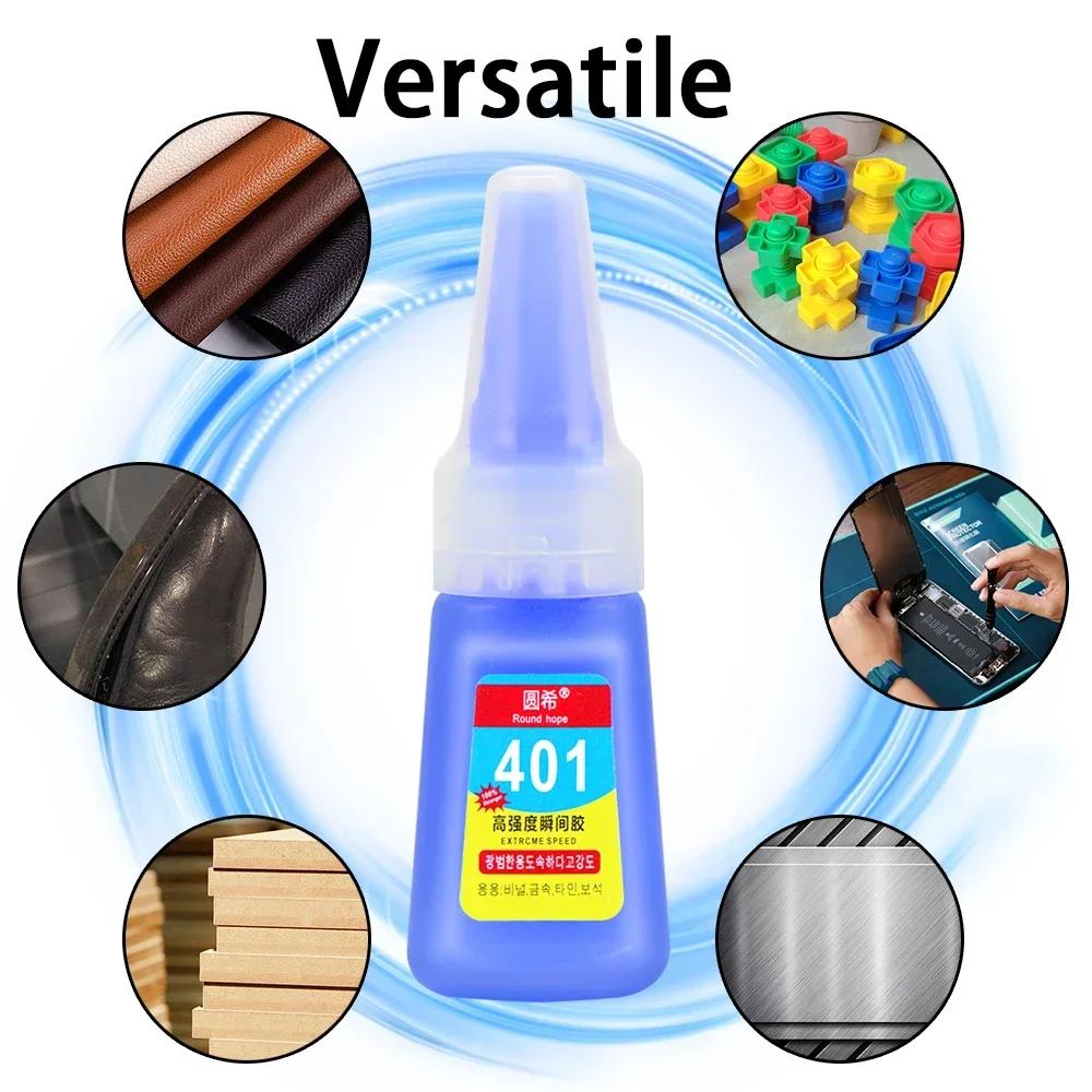 401 Glue Instant Fast Adhesive 40ML Bottle Stronger Super Glue Multi-Purpose Fix Super Strong Liquid Colorless Adhesive Glue
