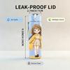 1PC Blonde Girl Yellow Dress Pattern 750ml Color Plastic Sports Water Bottle Leakproof Flip Straw Lid Suitable for Sports Office Home Use