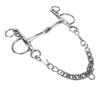 Mors de dressage pour cheval Acier inoxydable Mors double Mors de bride pour cheval Mors de bouche avec crochet et chaîne à double œillet