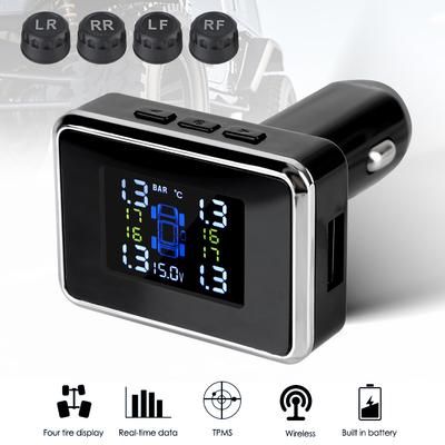 Bezdrátový univerzální alarm pro zabezpečení auta TPMS Příslušenství pro auto Digitální TPMS do zapalovače USB Systém varování tlaku v pneumatikách Senzory do zapalovače