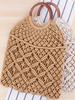 Handmade Cotton Rope Woven Mesh Bag - Women's Casual Beach Bag