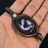 Chevron Amethyst, Moonstone Gemstone Pure Copper Wire Wrapped Designer Handmade Pendant Jewelry For Gift