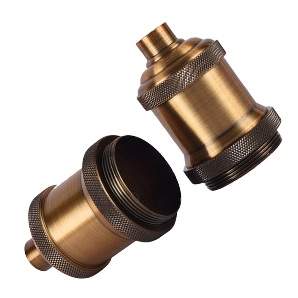 2Pcs Vintage E27 Light Socket 27Mm Threaded Base Lamp Holder for Decorative Edison Style Bulbs Easy Wiring Connection Setup