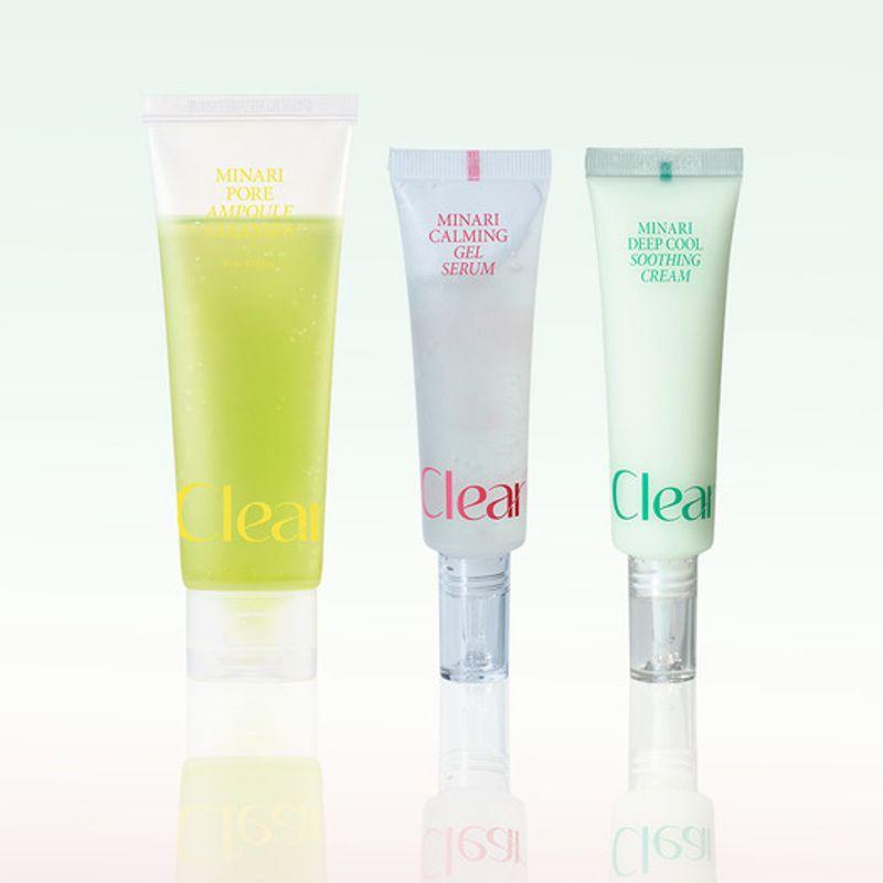 ClearDea Minari Pore Trio (Cleanser + Gel Serum + Soothing Cream/Single Item)