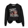 Ladies Fashion Casual Long Sleeve Printed Round Neck  Pullover Top