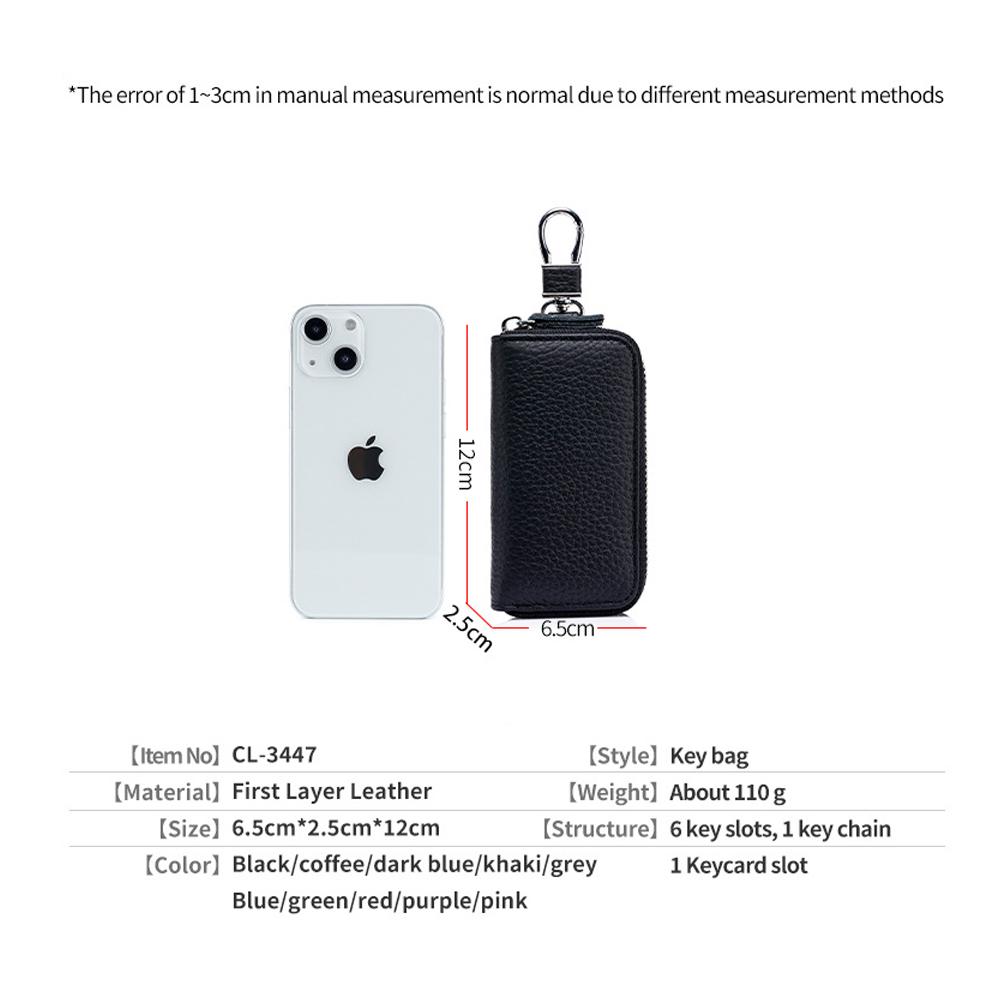 Multi-Functional Zipper Key Bag, Men's Home Key Case, Universal Car Key Pouch, Women's Leather Storage Key Chain Wallet