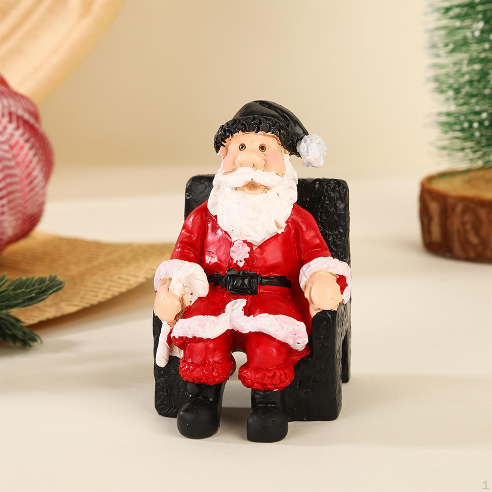 

Christmas Santa Figurine Decoration Realistic Photo Prop Hand Painted Sitting Posture