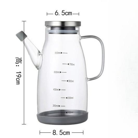 High Borosilicate Glass Oil Bottle Heat Resistant Non Drip Kitchen Oil Dispenser for Soy Sauce Vinegar Food Grade Container