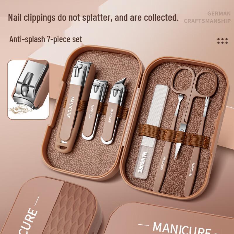 Baizien 7-Piece Anti-Splash Nail Clipper Manicure Set
