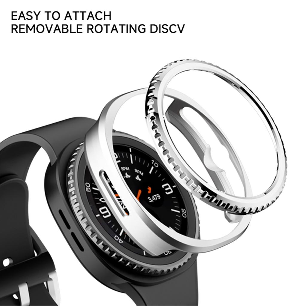 Bezel Ring+Cover Case for Samsung Galaxy Watch 8 Classic 46mm Protector Hard PC Bumper Shell Galaxy Watch8 Classic Protective