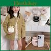 Urban Minimalist Girls Small Leather Crossbody Bag With Bow And Zipper Closure For Daily Use