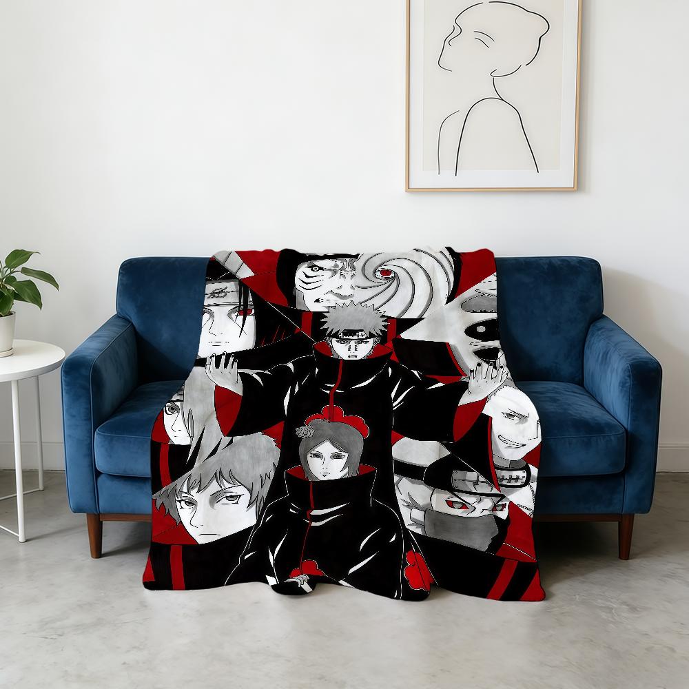 Anime N-NARUTO-ES A-Akatsuki Blanket Super Warm Comfortable Plush Throw Blanket Child Home Sofa Bedroom Gift