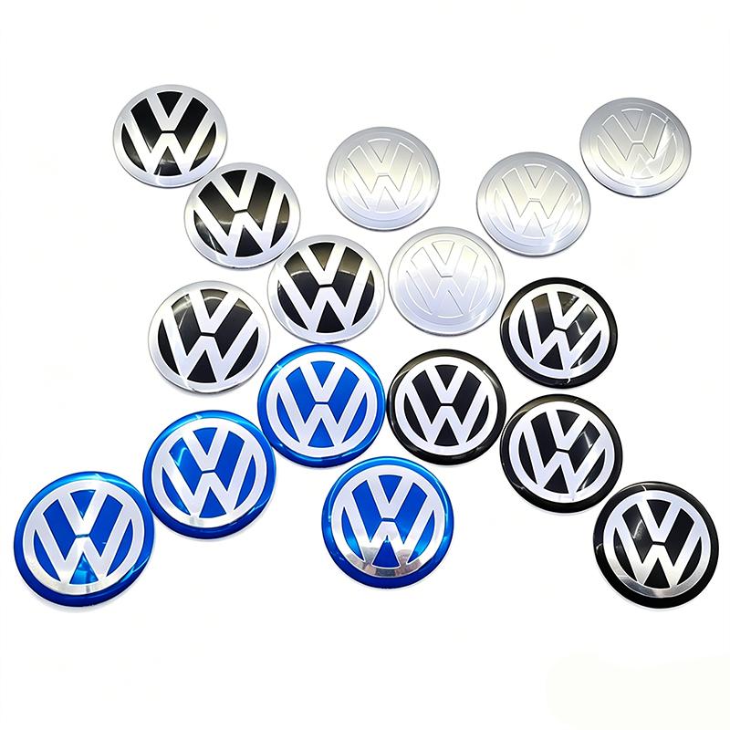 4pcs  56mm 60mm 65mm Car Wheel Center Cover Stickers Hub Cap Accessories For Volkswagen R Golf 4 Motion GTI Polo Touran Octavia