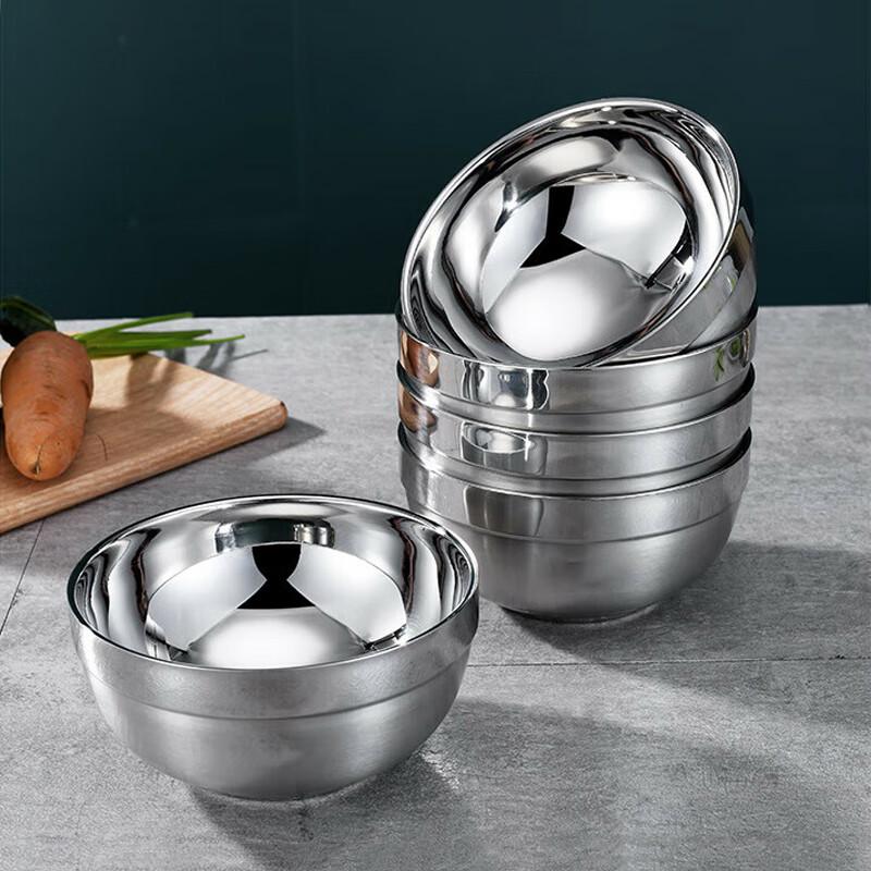 YUZUN 304 Stainless Steel Double-Layer Insulated Soup Bowls (10-Pack) 12cm