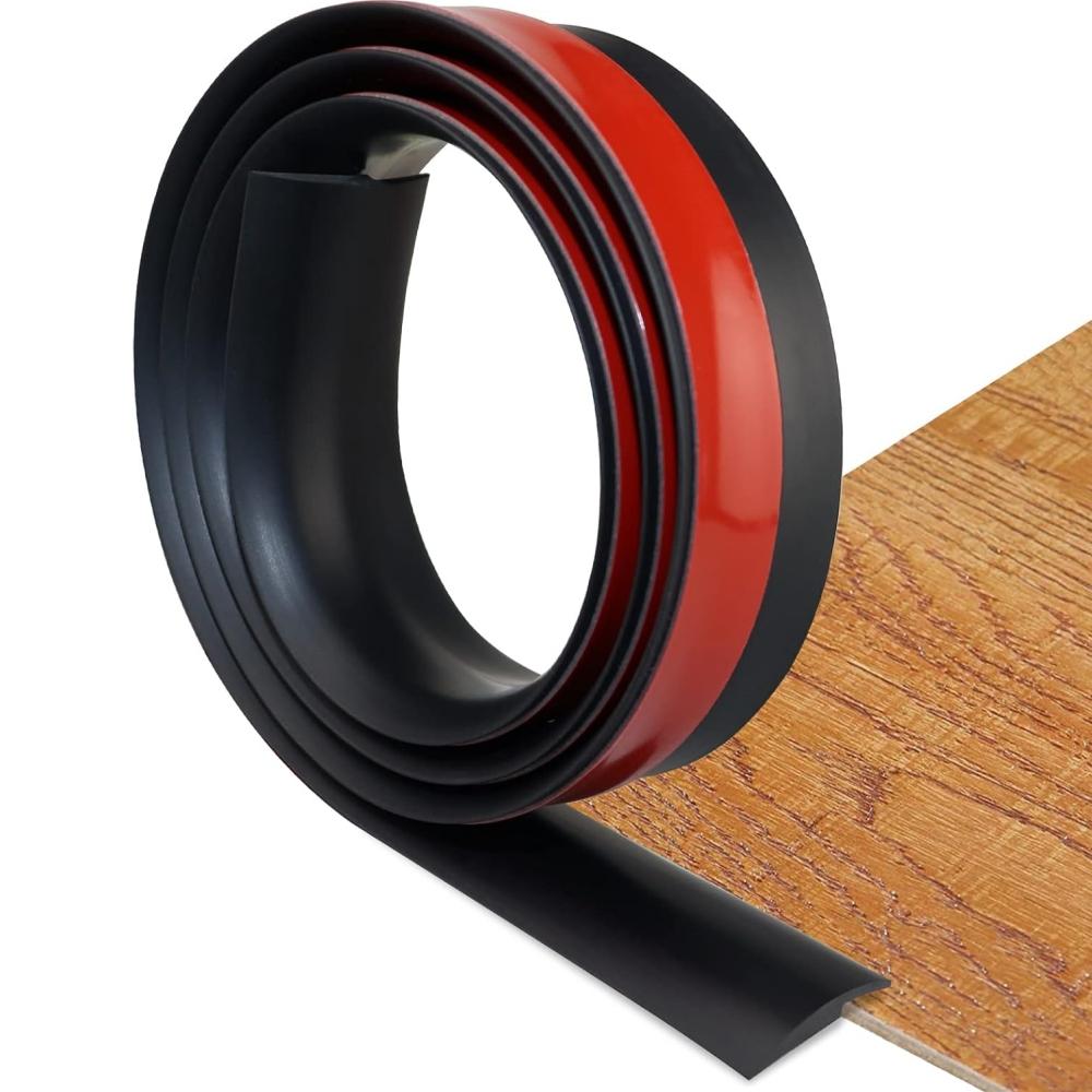 1pc 1/2mX3cm Self-Adhesive Floor Transition Strip, Flexible Wood Grain Design Edging for Carpet, Laminate&Floors, Threshold