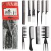 10pcs/lot Black Makeup Comb Set Styling Hairdressing Comb Barber