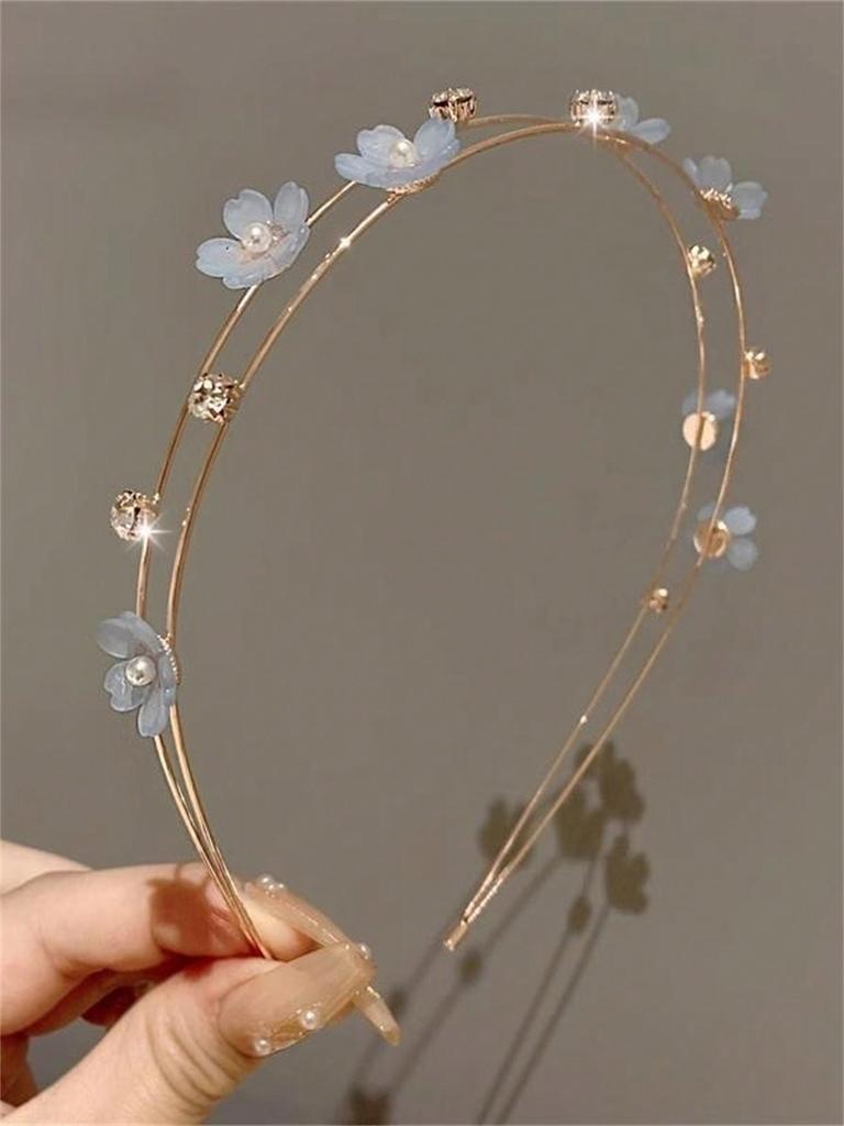 1 simple temperament out fine flower Double-layer hairband summer new exquisite hair accessories headwear