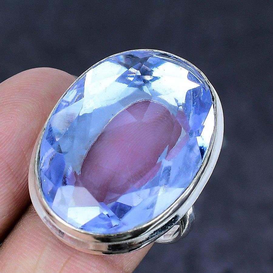 Natural Pink Amethyst Gemstone 925 Sterling Silver Jewelry Ring Size 9 U8w72