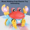 Electric Crab Toy Light And Music Battery Powered Pull String Cute Crab Walking Laterally Educational Interactive Toys Boys Girls Walking Crab