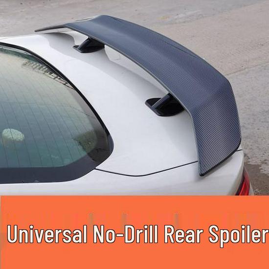 ABS Carbon Fiber Texture No-Drill Rear Spoiler for GT Sports Cars - B Style Airplane Wing