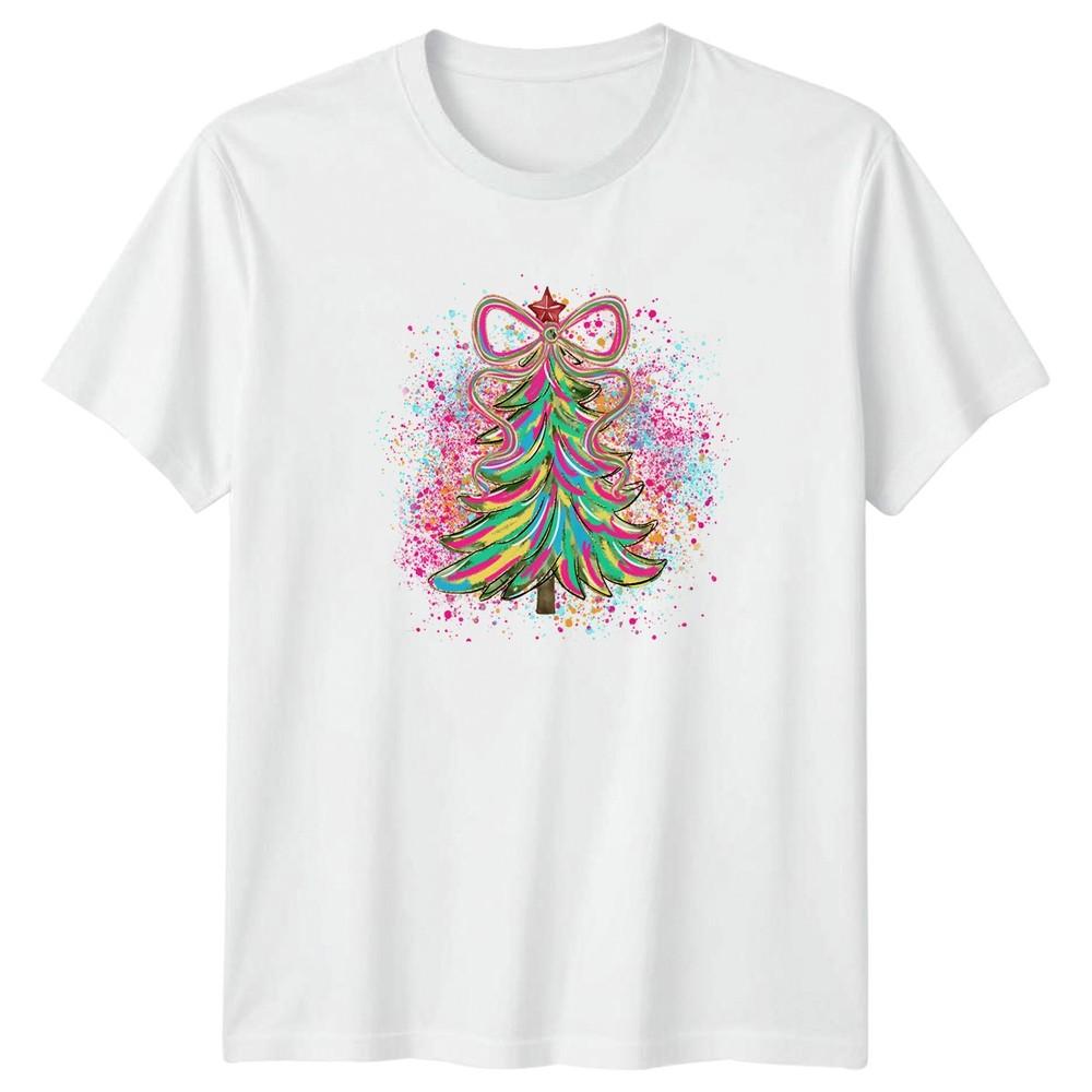 Colorful Christmas Tree Holiday Unisexs TShirt Unisexs Tee Graphic Unisex Tee S