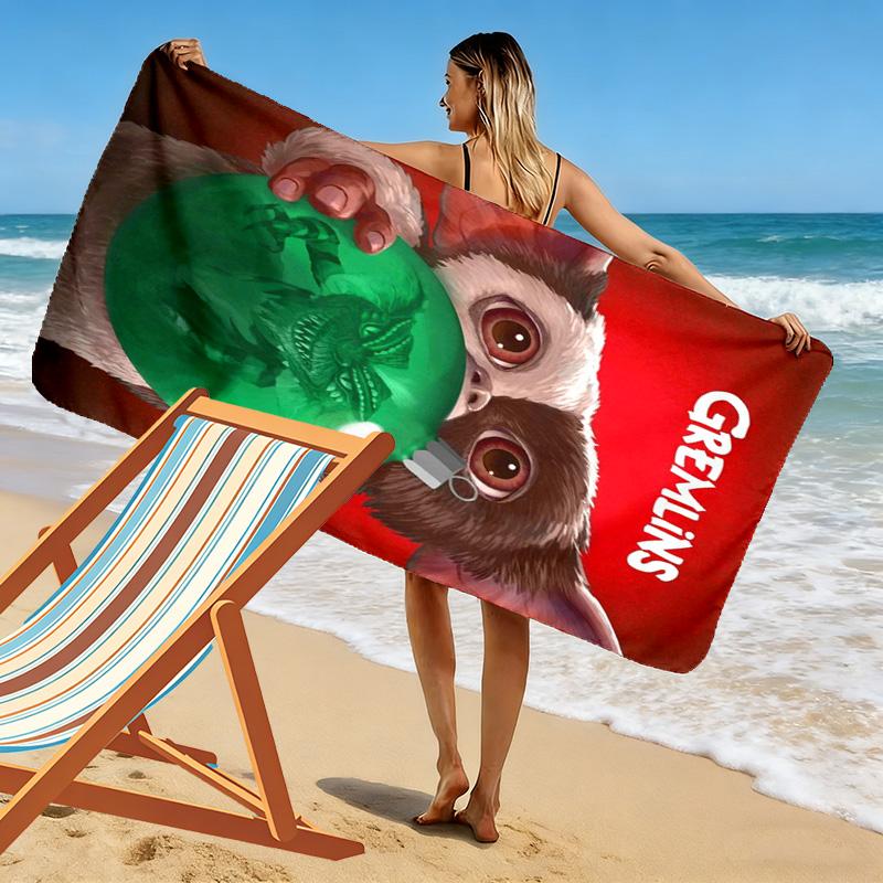 Gremlins: Chaos Unleashed beach towel soft Beach towel for vacation photos quick-drying swim towel Outdoor pool towel seaside printing