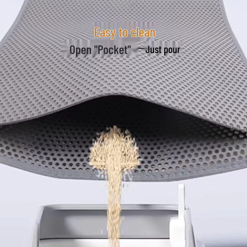 Double Layer Leak-Proof Cat Litter Mat - Splash & Carry-Out Prevention with Hollowed Filter Design