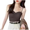 Women's Ice Silk Fixed Cup Latex Pad Outer Wear Camisole Slim Comfortable Underwear