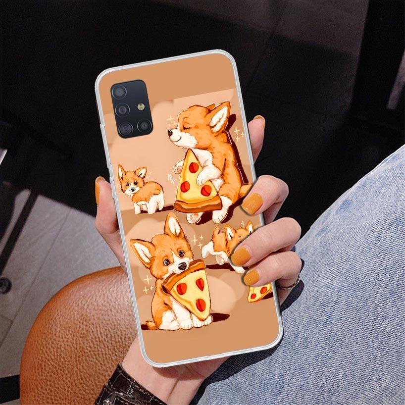 Cartoon Corgi Cute Dog Phone Case For Samsung Galaxy A52 A32 A22 A12 A51 A31 A50S A30S A20S A10S Note 20 Ultra 10 Plus S10 A72 A