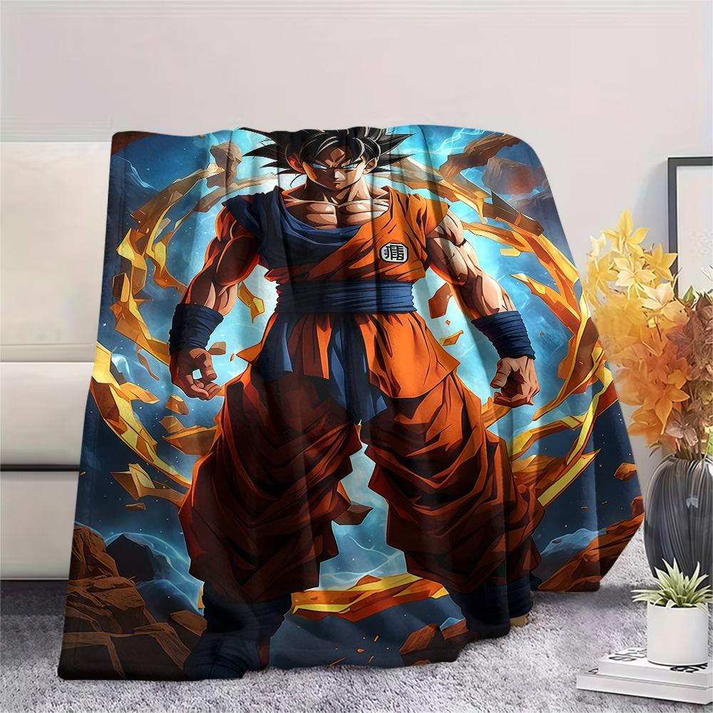 1PC Dragon Ball Super Patterned Flannel Blanket Suitable For All Seasons For Home Decor Warmth And Comfort Gifts Holiday Present