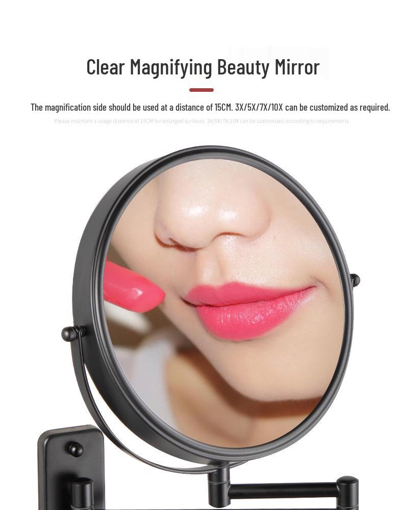 Wall-Mounted 360° Rotating Folding Makeup Mirror