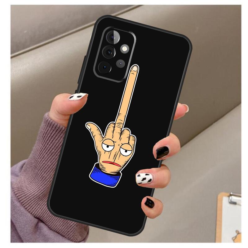 Cartoon Middle Finger For Samsung Galaxy A53 A33 A23 A13 A14 A24 A34 A54 A52 A32 A22 A12 A51 A71 A25 A15 Case