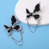 1Pair Wing Black Butterfly Brooch Decoration Butterfly Tassel Badge Pin  Suit Accessory