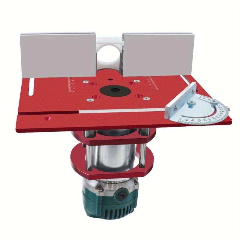 Woodworking Benches Router Flip Plate with Miter Gauge Guide Aluminium Fence Sliding Brackets Multifunctional Trimming