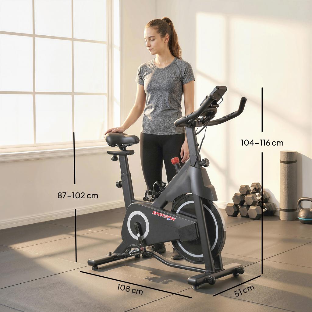Exercise Bike, Magnetic Resistance, LCD, 108 x 51 x 116 cm, White