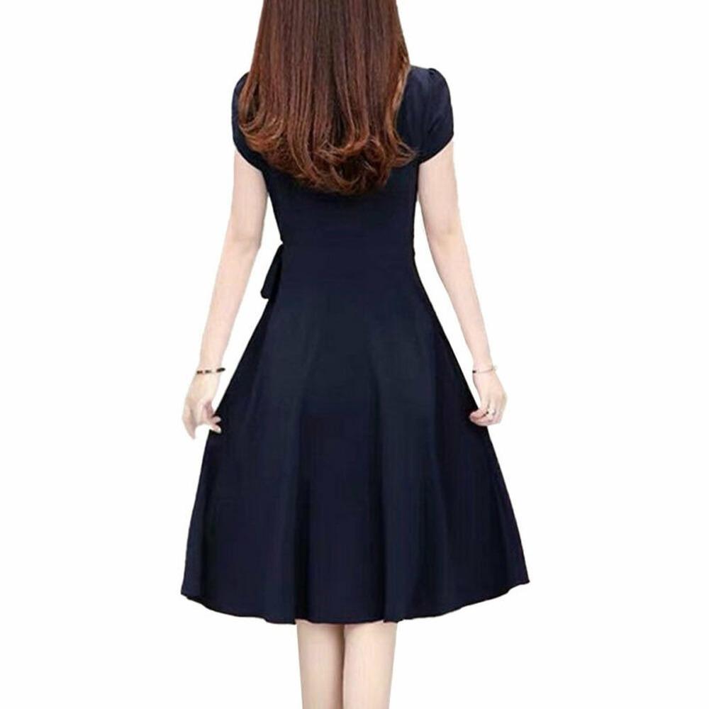 Buy Womens Short Sleeve Swing Skater Dress Ladies Casual Party Cocktail Midi Dresses At Affordable Prices Free Shipping Real Reviews With Photos Joom
