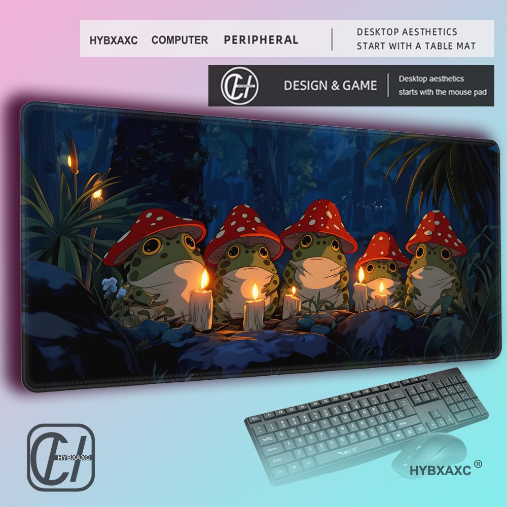 HYBXAXC Kawaii Mushroom hat frog Magic Playmat Card Battle Gaming Mat with zone mtg playmat desk mat suitable for game gathering 800x400x2mm