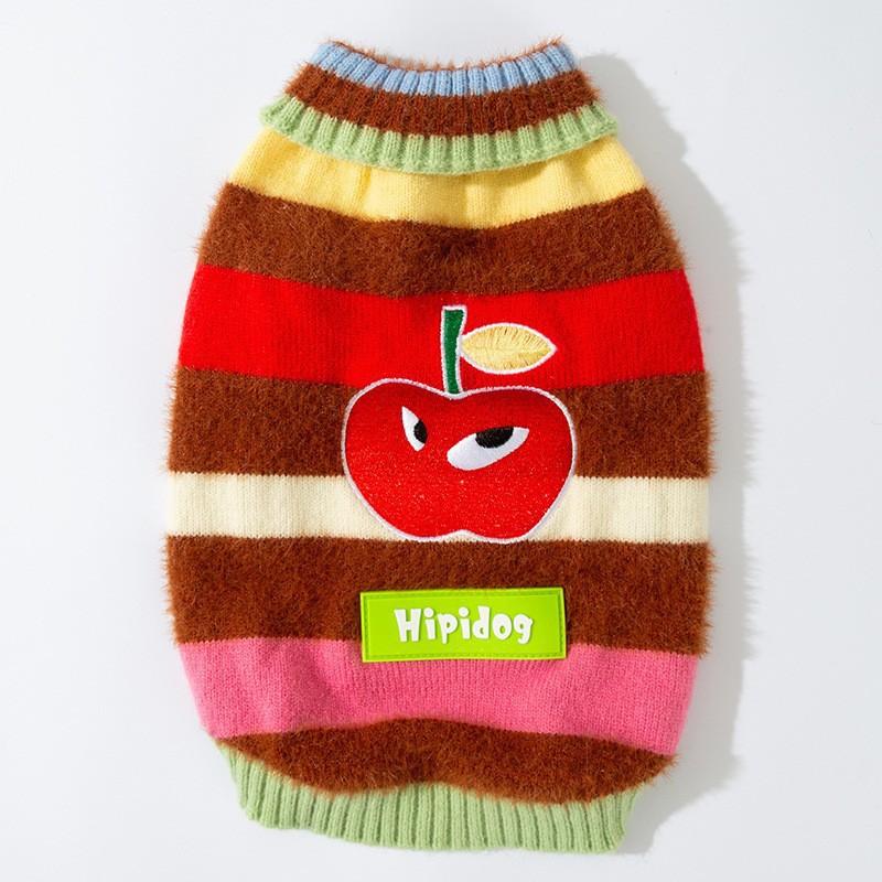 

Pet dog cat autumn and winter knitted striped sweater small dog clothes XL (recommended weight 14-9kg)